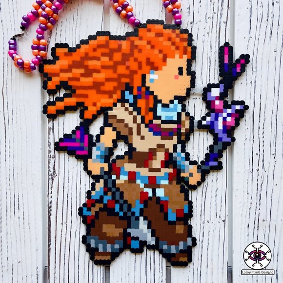 Aloy Horizon Perler Necklace - Picture 1 of 6